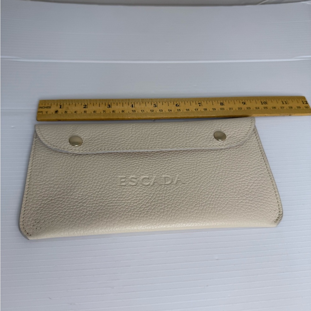Escada cream leather clutch